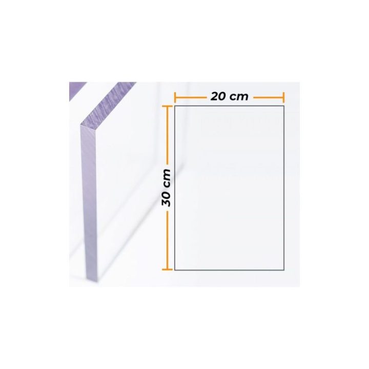 PLACA POLICARBONATO TRANSPARENTE 4mm - 20x30cm | HogarLider