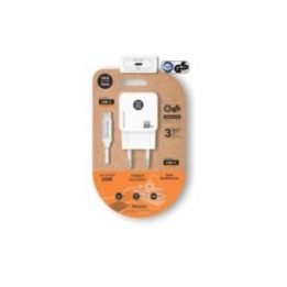 CARGADOR RÁPIDO GaN 20 W + CABLE USB-C BLANCO | HogarLider