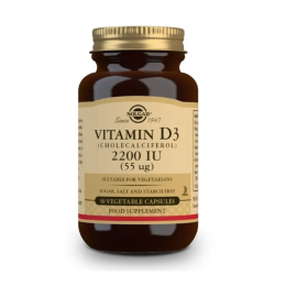 Solgar Vitamina D3 2200 IU (55 mcg) 50 Cápsulas | HogarLider