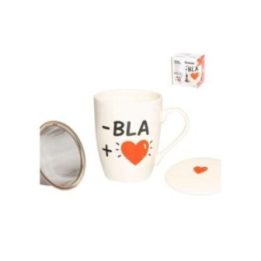 TAZA INFUSIÓN BLA CON FILTRO Y TAPA 350 ml | HogarLider
