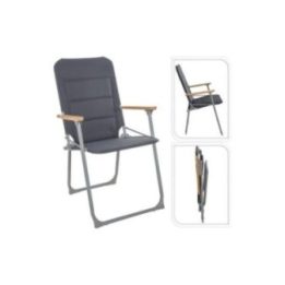 SILLA DE CAMPING PLEGABLE GRIS, 52 x 55 x 92 cm | HogarLider