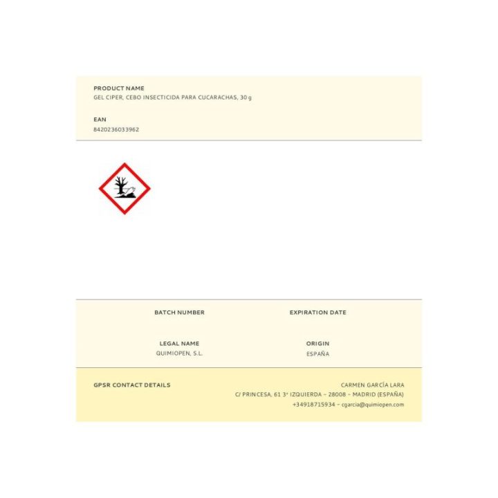 GEL CIPER, CEBO INSECTICIDA PARA… · EL3-06649 | HogarLider