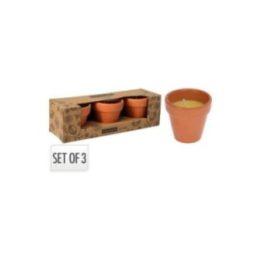 VELA CITRONELA DE TERRACOTA Ø6 x 6 cm, 3 uds | HogarLider