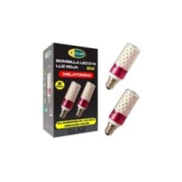 BOMBILLA TUBULAR ROJA MELATONINA E14 8 W, 2 uds | HogarLider