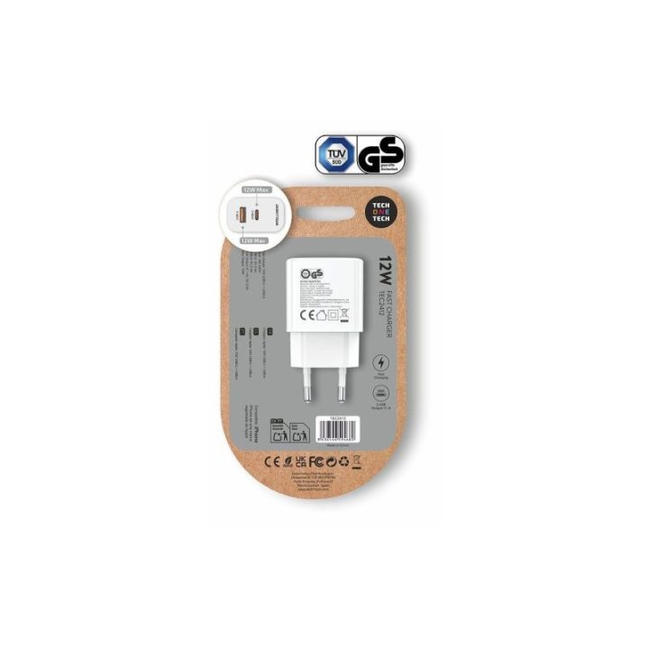 CARGADOR USB-C + USB-A, 12 W, BLANCO | HogarLider