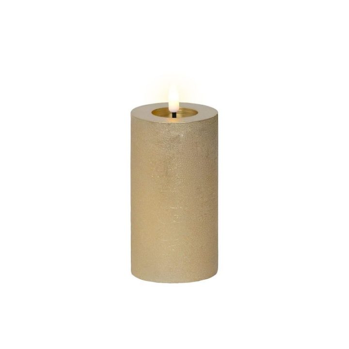 VELA DE CERA LED COLOR DORADO Ø7 x 15 cm | HogarLider