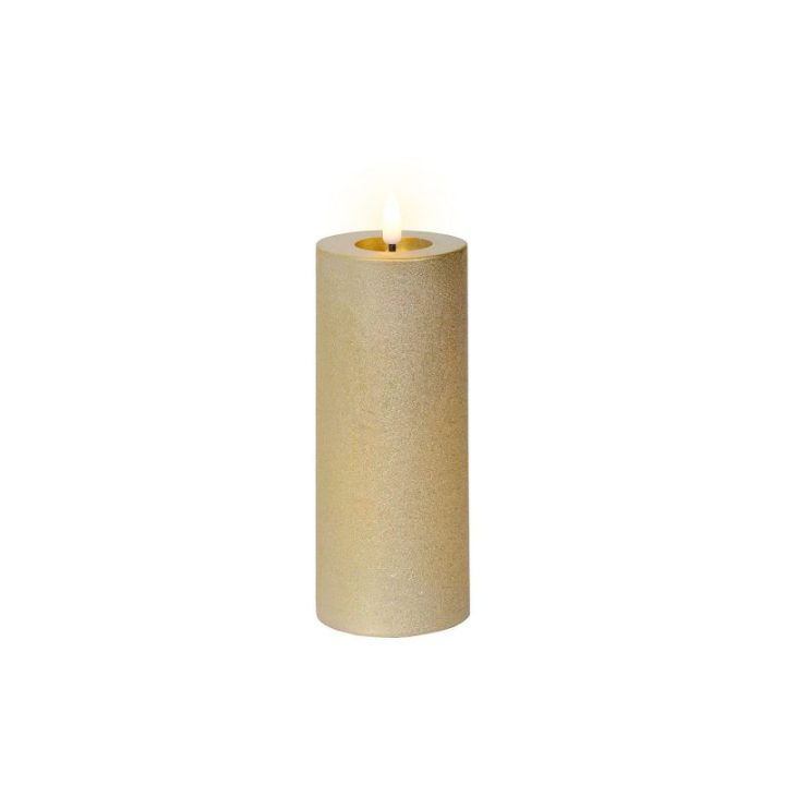 VELA DE CERA LED COLOR DORADO Ø7 x 19 cm | HogarLider