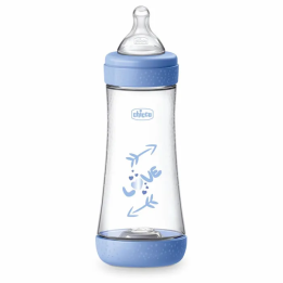 Chicco Biberón Perfect Silicona 300ml Azul 4m+ | HogarLider