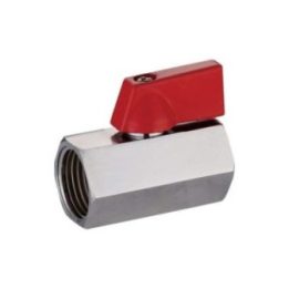 VÁLVULA ESFERA MINI H-H ½ pulg CON PALANCA ROJA | HogarLider