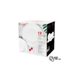 VAJILLA BLANCA CLÁSICA, 12 PIEZAS | HogarLider