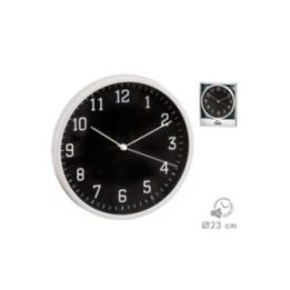 RELOJ PARED NEGRO/BLANCO Ø21,5 cm | HogarLider