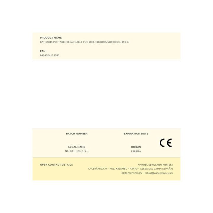 BATIDORA PORTABLE RECARGABLE POR… · EL3-57026 | HogarLider