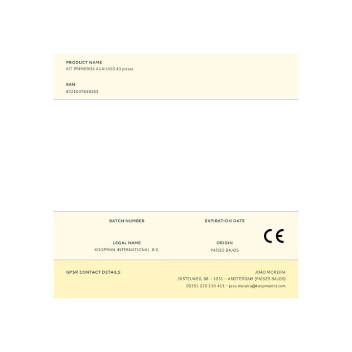 KIT PRIMEROS AUXILIOS 40 piezas, 22 x 7 x 13 cm | HogarLider