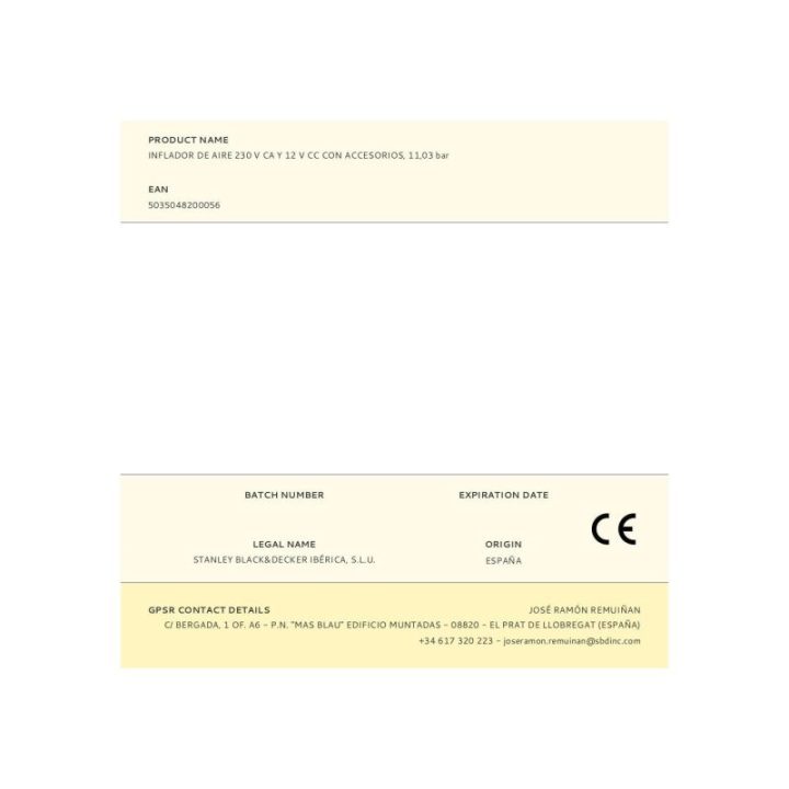 INFLADOR DE AIRE 230 V CA Y 12 V CC… · EL3-84209 | HogarLider