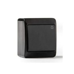 PULSADOR ESTANCO IP44, 16A 250 V, NEGRO, BLISTER | HogarLider