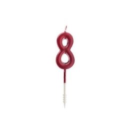 VELA ROJA BRILLANTE Nº 8 | HogarLider