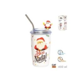 TAZA TERMO MODELO PAPA NOEL BON NADAL CAT 450 ml | HogarLider