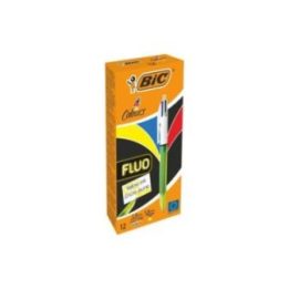 BOLÍGRAFO FLUO, TINTA 4 COLORES, 12 uds, CAJA | HogarLider