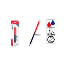 LÁPICES BICOLOR, ROJO Y AZUL, 3 uds, BLISTER | HogarLider