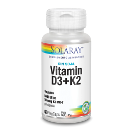 Solaray Vitamina D3 y K2 60 Vcaps 5000 Ui | HogarLider