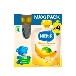 Nestlé Bolsita Plátano Manzana 4x90g | HogarLider