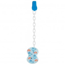 Chicco Clip Para Chupete Con Cadena Color Azul | HogarLider