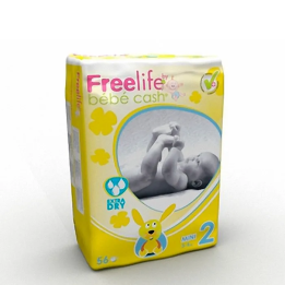Freelife Bebe Cash Pañal 2 Mini 3-6Kg 56U | HogarLider