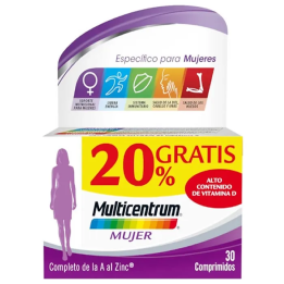 Multicentrum Mujer 30 Comprimidos +20% Gratis | HogarLider