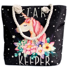 Bolso shopper con asa de cuerda - unicornio | HogarLider