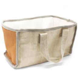 Cesta grande de yute - 33x18x20cm - Naranja | HogarLider