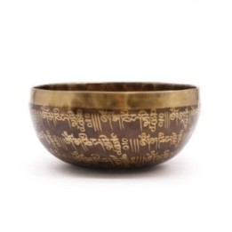 Cuenco Tibetano Curativo Grabado - 16cm - Mantra | HogarLider