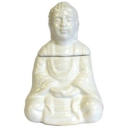 Quemador aceite Buda sentado - Blanco | HogarLider
