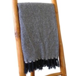 Mantas bohemias de confort - Zigzag azul marino | HogarLider