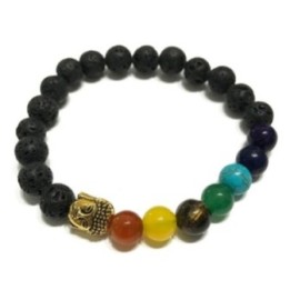 Pulsera de Piedra de Lava - Buda - Chakra | HogarLider