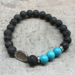 Pulsera de Piedra de Lava - Hoja - Turquesa | HogarLider