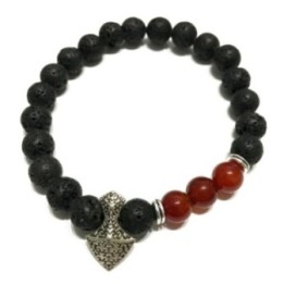 Pulsera de Piedra de Lava - Hacha - Cornalina | HogarLider