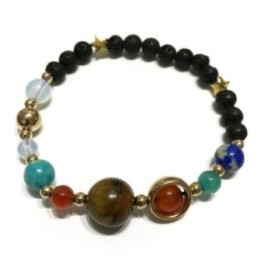 Pulsera de Piedra de Lava - Sistema solar - Oro | HogarLider