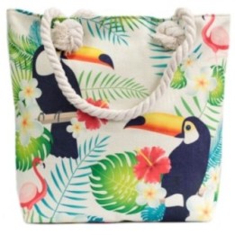 Bolso shopper con asa de cuerda - tropical tucán | HogarLider
