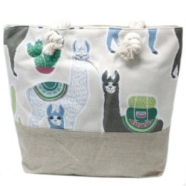 Bolso shopper con asa de cuerda - Llamas | HogarLider
