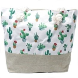 Bolso shopper con asa de cuerda - Mini Cactus | HogarLider
