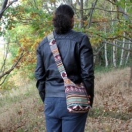 Bolso jacquard – bandolera color chocolate | HogarLider
