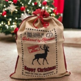 Saco de yute santa - Deliveried By Reindeer | HogarLider