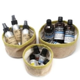 Conjunto de 3 cestas de yute natural - Carbón | HogarLider