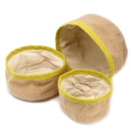 Conjunto de 3 cestas de yute natural - Oliva | HogarLider