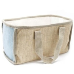 Cesta grande de yute - 33x18x20cm - Azul | HogarLider