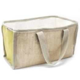 Cesta grande de yute - 33x18x20cm - Amarillo | HogarLider