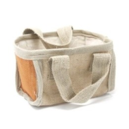 Cesta pequeña de yute - 16x10x12cm - Naranja | HogarLider