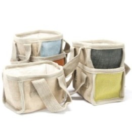 Cesta pequeña de yute - 16x10x12cm - Amarillo | HogarLider