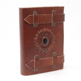 Cuaderno de cuero Onix Negro con correa | HogarLider
