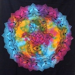 Colcha doble de Algodón - Hamsa Negro | HogarLider